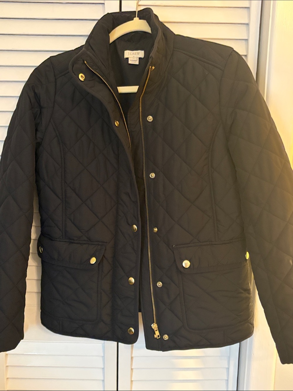 J. Crew Factory Black Quilted Lightweight Jacket